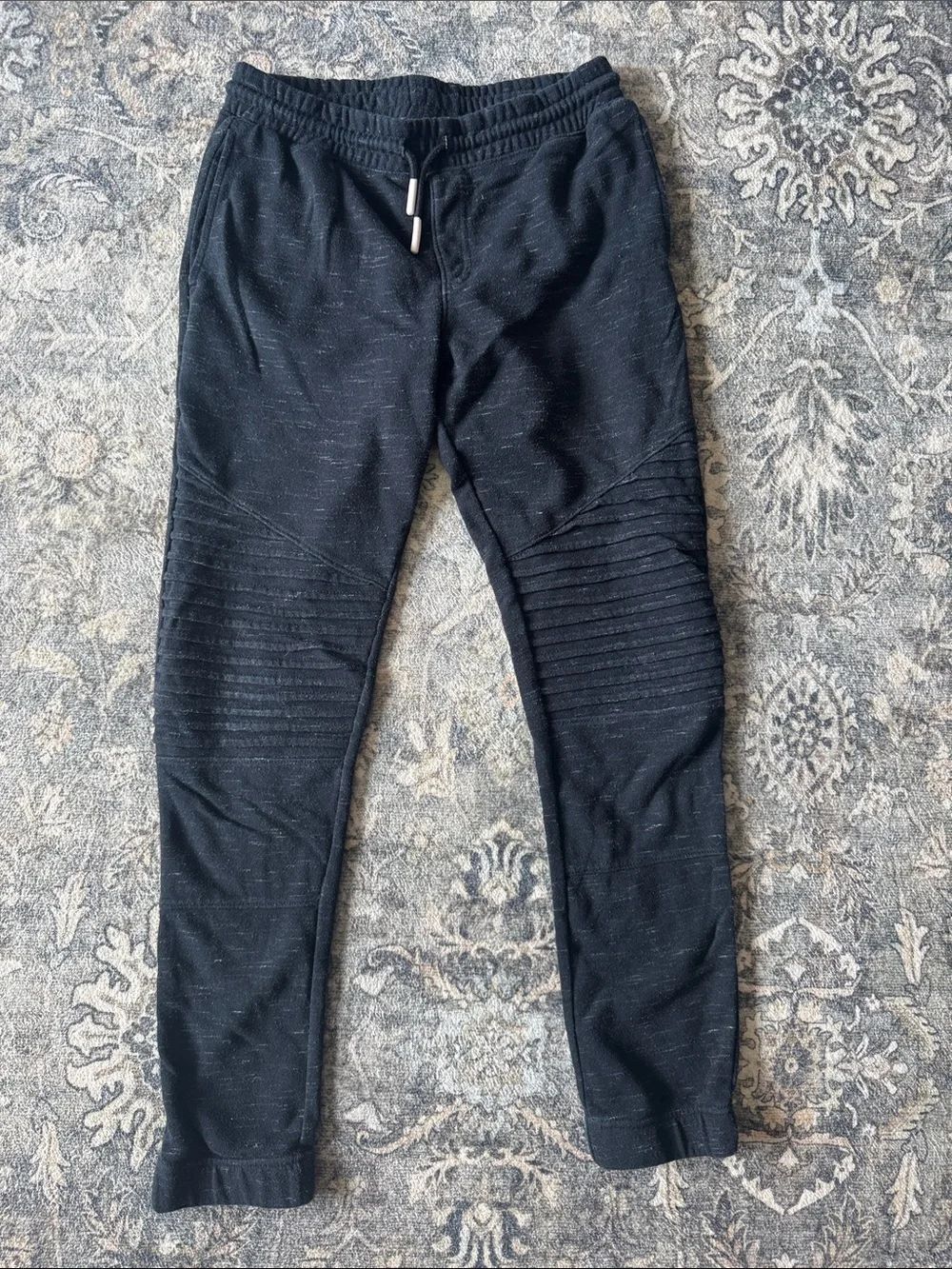 art class Boys Black Ribbed-Knee Joggers